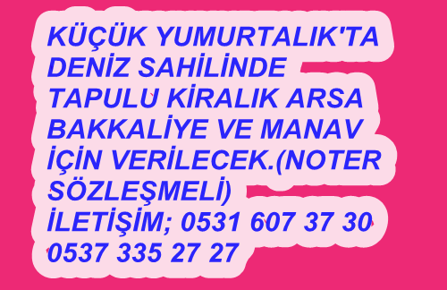 KÜÇÜK YUMURTALIK SAHİLİNDE DENİZE SIFIR BAKKALİYE,MARKET,MANAV YERİ KİRALIKTIR